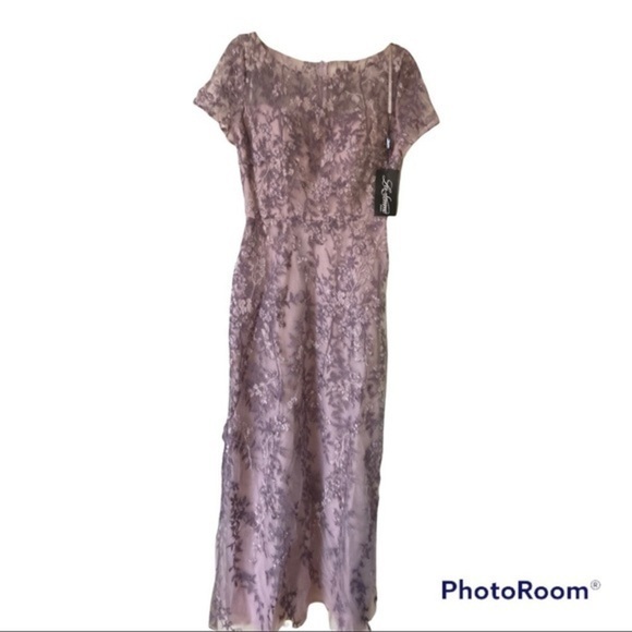LA FEMME 27956 BEAD EMBELLISHED BATEAU SHEATH DRESS